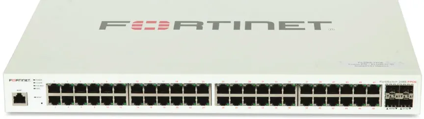 Fortinet FortiSwitch 248E-FPOE, Managed, L2, Gigabit Ethernet (10/100/1000), Pow