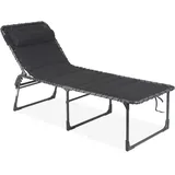 Crespo Sonnenliege Liegestuhl AL364 XL Air Deluxe Camping Garten Liege Alu 140kg schwarz