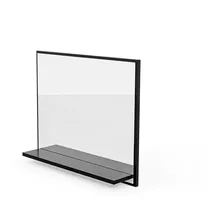 hajduk furniture Badspiegel mit Ablage Schwarz - H:50 x B: 60 cm - Bathroom Mirror - Moderner Badezimmer Spiegel Rechteckig - Wandspiegel mit Regal - Premium-Linie
