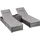 Tectake Rattan-Doppelliege Sonnenliege 196 x 62 x 0 cm Grau
