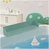 LAHAQIQI Silikon-Spüle Spritzschutz für Waschbecken & Badewanne mit 4 Saugnäpfen für Küche und Bad, Spielzeug Aufbewahrung für Kinder(Aqua, 2 Stück)