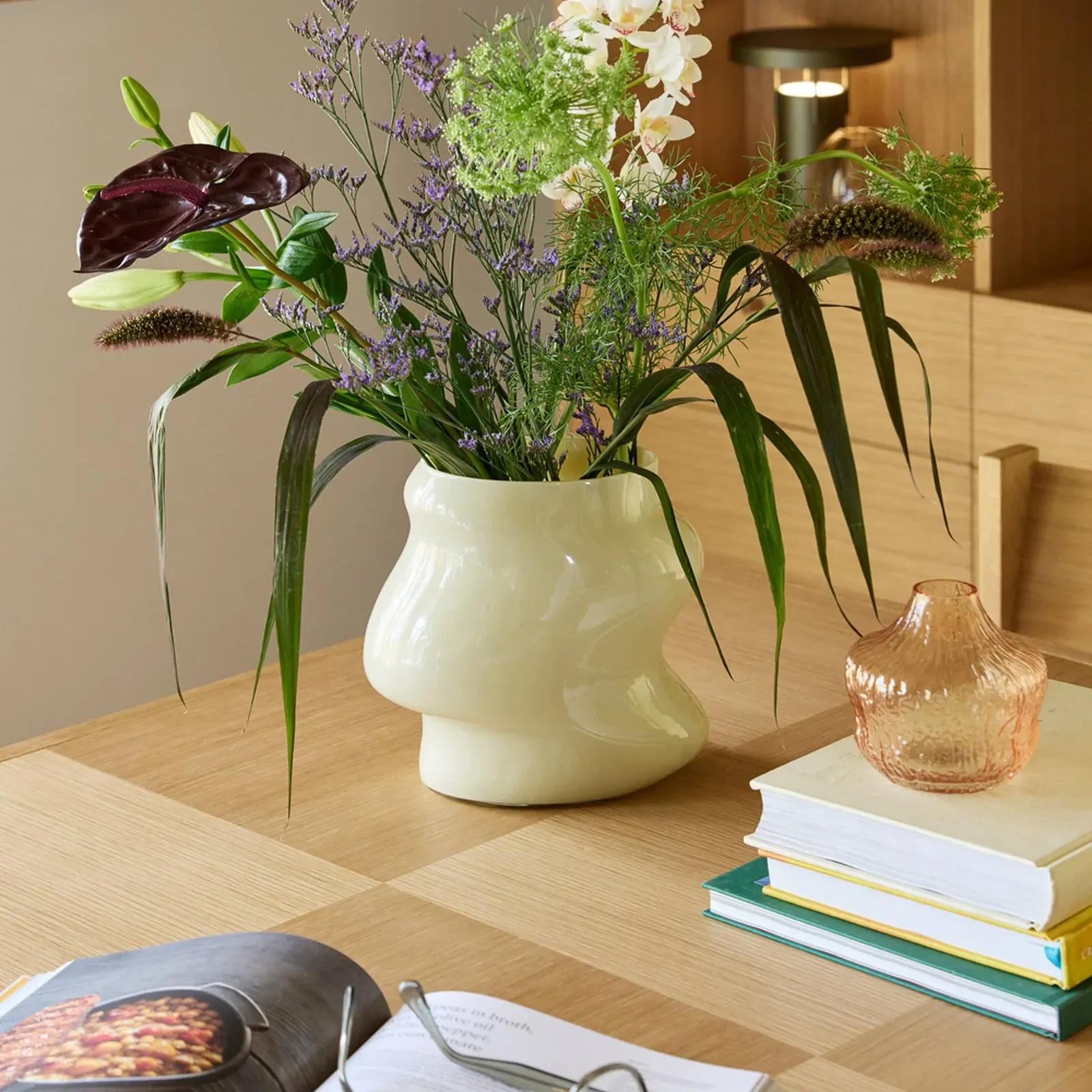Vasen Hübsch, Lote, Beige, Glas - 21 - 15 - 20