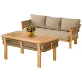 aea Gartenmöbel aus Holz und Textil in Beige, modern