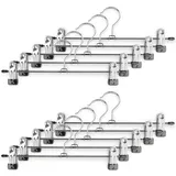 10x Klammerbügel Klammerbügel Metall,anti-rutsch Hosenbügel Metall Kleiderbügel Rockbügel Silber