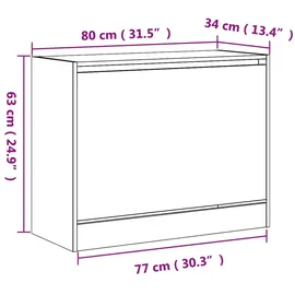 vidaXL Schuhschrank 80 x 42 x 69 cm grau / grau