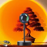 Luminea Home Control Smart RGB-Sonnenuntergangs-LED-Projektionslicht, 15 W, 180°, WLAN, App