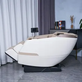 360Home Massagesessel Kunstleder 73 x 106 x 140 cm Weiß mit Heizfunktion