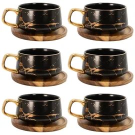 Intirilife Teetasse 0,2 l Schwarz 6 St.