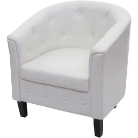 MCW Sessel Stafford T810 Kunstleder 80 x 80 x 80 cm Weiß mit Relax-Funktion