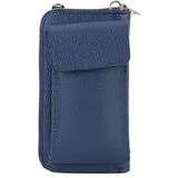 Mia Tomazzi Leder-Handytasche "Cerca" in Blau - (B)11 x (H)19 x (T)4 cm