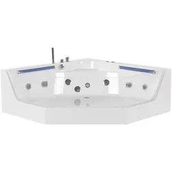 Whirlpool Badewanne Eckmodell mit LED 211 x 150 cm CACERES