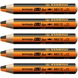 Stabilo woody 3in1 Wachsmalstift schwarz, 5er-Pack (880-750#5)