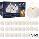 Teelichter LED Box 96 Stück Wiederaufladbar - Ã ̃4cm *Erweiterungsset OHNE Ladegerät*