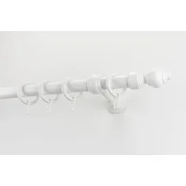 GARESA Gardinenstange GARESA "STANDARD", weiß, L:100cm Ø:28mm, Kunststoff, Stahl, Gardinenstangen, Vorhanggarnitur, Kunststoff, verlängerbar, mit Ringe/2 Lauf Gleiter