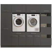laundreezy Anthrazit, Holzwerkstoff, 2 Schubladen, 235x200x67.5 cm