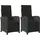 vidaXL Gartensessel mit Fußteil 58,3 x 69 x 32,5 cm schwarz 2 St.