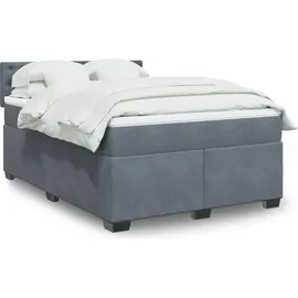 vidaXL Boxspringbett 140 x 200 cm Dunkelgrau