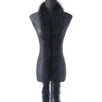 2m 8cm Federboa Truthahnfedern Boa,Flauschige Plüsch-Feder Boa Federstola Federschal Federgirlande für Weihnachtsbaum Hochzeit Basteln Burlesque Karneval Party 20er Jahre Kostüm Deko,ca. 20g Schwarz
