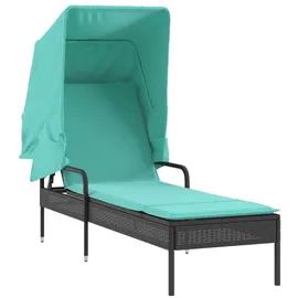vidaXL Sonnenliege 200 x 130 x 0 cm Schwarz