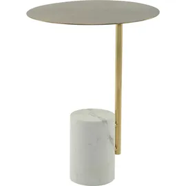 Kayoom Beistelltisch KAYOOM "Rocio, Ausgefallenes Design,Stabiler Marmor-Sockel", weiß, B:40cm H:54cm T:40cm, Tischplatte: 100% marmorisiertes Glas / Gestell: Marmor, Edelstahl, Tische, Beistelltisch, ausgefallenes Gestell, stabiler Marmorfuß, marmorierte 