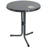 greemotion Bistrotisch Rund Schwarz - Balkontisch Rund mit Metall-Dreibein Beistelltisch Gartentisch