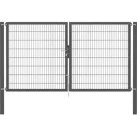 GAH Alberts Doppeltor 300 x 160 cm Grau/Metall