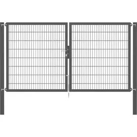 GAH Alberts Doppeltor 300 x 160 cm Grau/Metall