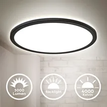 B.K.Licht LED Panel 1 Stk. rund schwarz