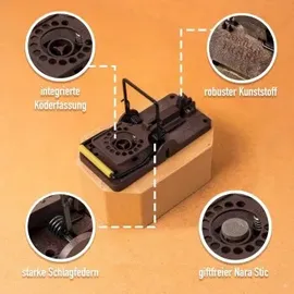 futura-shop Mausefalle inkl Monitoring-Köder Gorilla Traps 4er Set Mäuse fangen Mäuse im Haus