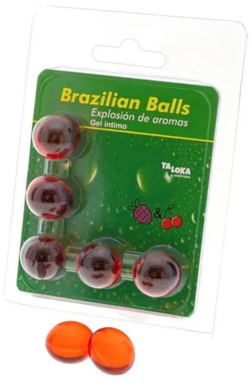 TALOKA - 5 BRASILIANISCHE KUGELN, ERDBEERE UND KIRSCH-INTIM-GEL