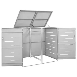 vidaXL Mülltonnenbox für 2 Tonnen 138 x 77,5 x 115,5 cm grau