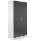 Schrank & Stuhl XL Werkzeugschrank – Werkstattschrank/Stahlschrank mit 4 höhenverstellbaren, vollverzinkten Fachböden, 195x92x50, Weiß/Anthrazit