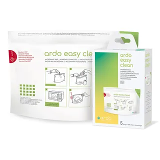 Ardo EASY CLEAN Mikrowellenbeutel – einfach und sicher Milchpumpen-Zubehör und Babyflaschen sterilisieren in der Mikrowelle - 5 Beutel für 100 Anwendungen