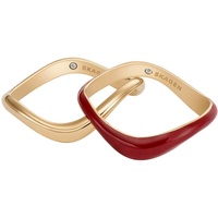 Skagen Damen-Steckring Liquid Metal Edelstahl Emaille goldfarben cranberryfarben, SKJ17687108