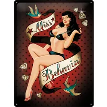 Nostalgic-Art Metallschild Blechschild 30 cm - Miss Behavin'