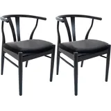 Hammel Furniture Holzstuhl Findahl by Hammel Mette Leder schwarz 2er Set