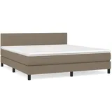 vidaXL Boxspringbett mit Matratze Taupe 180x200 cm Stoff