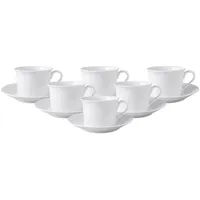 Villeroy & Boch Cappuccino Tasse mit Untertasse 0,35 l Weiß 6 St.
