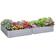 Outsunny Hochbeet Set 100 x 100 x 30 cm Grau