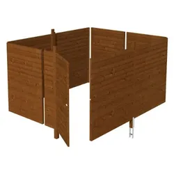 Skan Holz Abstellraum C4 für Carports - Profilschalung-nussbaum