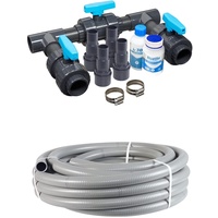 LionFlex Bypass Set Basic All-PRO + PVC Klebeschlauch DN 43x50 mm | Pool Schwimmbad Wärmepumpe Solaranlage Poolheizungen Teich