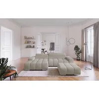 Cotta Ecksofa Orion L-Form, mit 2x Kopfteilverstellung & 3 Nierenkissen braun