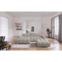 Cotta Ecksofa Orion L-Form, mit 2x Kopfteilverstellung & 3 Nierenkissen braun