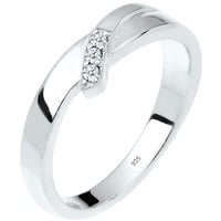 DIAMORE Elli DIAMONDS Ring Women Engagement Classic Trio with Diamond (0.04 ct.) in 925 Sterling Silver