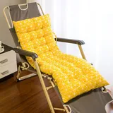 Hixingo Einfarbig Auflage Gartenliege, Sonnenliege Auflagen mit Krawatte, Dickes & Bequeme Liegenauflage Anti-Rutsch Hochlehner Auflagen, für Reisen, Urlaub, Innen, Außen (Gelb,48 * 170 * 8cm)