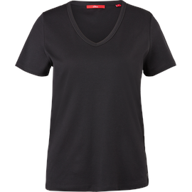 s.Oliver T-Shirt mit umgenähtem Saum, schwarz