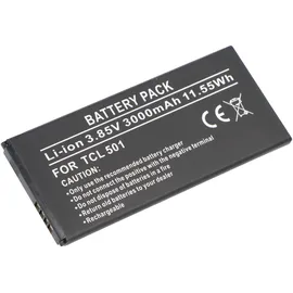 AccuCell Akku passend für TCL 501 – Li-Polymer, 3,85V, 3000mAh, 11,55Wh, eingebaut