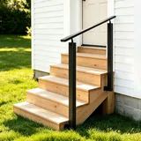 Treppengeländer Schwarz Eckig, Handlauf Treppe Metall, Handlauf mit Flexiblem Winkelverstellung, Handläufe für Treppen 100 cm, Gelände, inkl Montagematerial, für Innen und Außen (Schwarz-A)