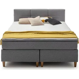 SUN GARDEN Boxspringbett 180 x 200 cm Braun/Grau