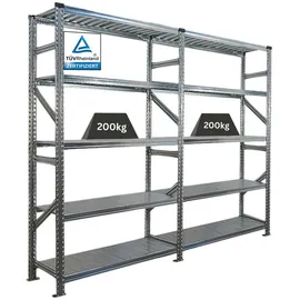 Proregal Fachbodenregal Metall 200x240x40 cm Silber